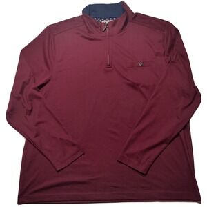 AGE‎ OF WISDOM Men Size 2XL Burgundy 1/4 Zip Pullover Shirt